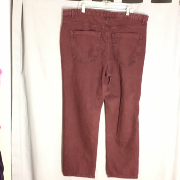 Alice & You Burgundy Destroyed High Rise Jeans 22 - Picture 3 of 11
